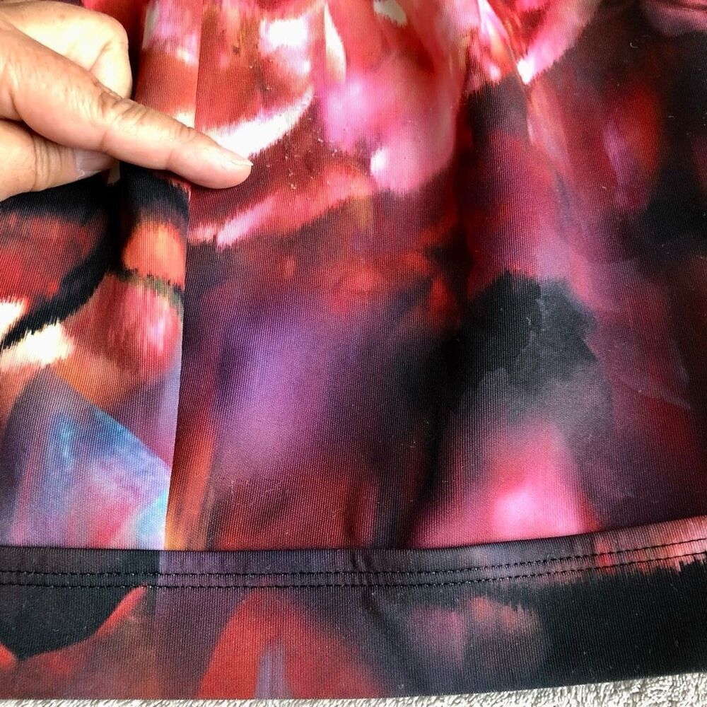 Bebe Red and Black Floral Scuba Dress - Picture 9 of 15